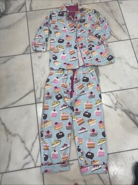 Salvage Light Blue Dessert Print Kids Pajama Set